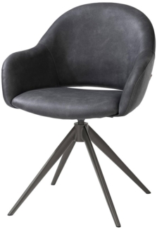 Armlehnenstuhl Finn, Stoff, Anthrazit, 61 x 85 x 63 cm