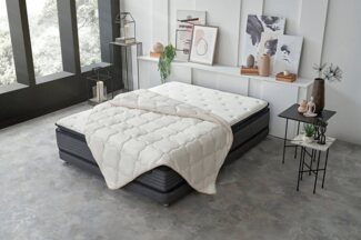 Yatas Bedding Naturhaarbettdecke Superwashed Wolle, Bettdecke 135x200, 200x200 cm & weitere Größen, Sommer, Herbst, allergiker geeignet (Hausstauballergiker)