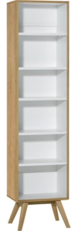 CaliCosy Bücherregal mit 5 Regalen H207,5 cm - NATURE - Holzdekor Eiche