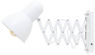 Licht-Erlebnisse Wandleuchte HARMONY, ohne Leuchtmittel, Wandlampe Weiß verstellbar Vintage Stil Wohnzimmer Scherenlampe