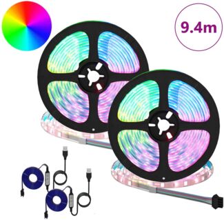 vidaXL LED Streifen 4 pcs Schwarz und Transparent 470 x 0,8 x 0,3 cm 3429128