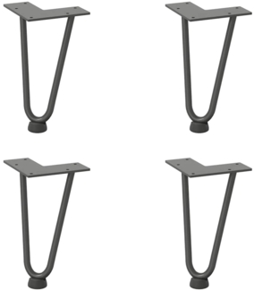 vidaXL Haarnadelbeine für Couchtisch 4 Stk. Anthrazit 20 cm Massivstahl 4012414
