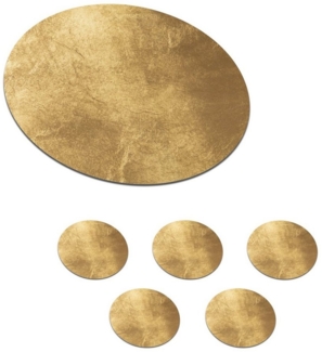 MuchoWow Glasuntersetzer Licht fällt auf eine goldene Wand, Zubehör für Gläser, 6-tlg, Getränkeuntersetzer, Rund, Tassenuntersetzer Kork, 10x10 cm