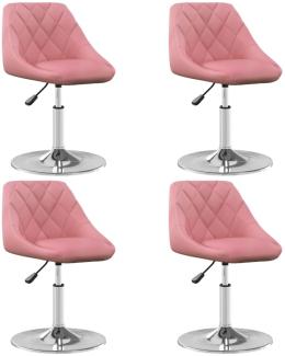 vidaXL Esszimmerstühle 4 Stk. Drehbar Rosa Samt 3088763