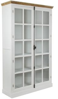 Vitrine Florence 138 x 44 x 222 cm Weiß 2-Türig mit Glaseinsatz und 5 Fächer