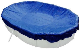 Abdeckplane Oval 800x400 cm Blau mit Übermaß Sommer & Winter Pool Schwimmbad