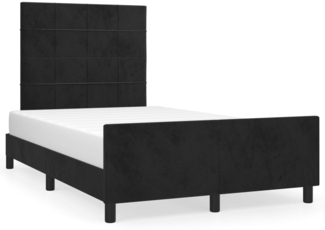 vidaXL Bettgestell ohne Matratze Schwarz 120x200 cm Samt 3125747