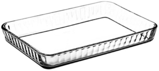 Pasabahce 59204 Borcam - Auflaufform, Backform, Servierform, eckig aus Glas, 40 x 27 cm Rechteckig, für 3 - 6 Personen