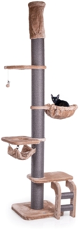 XXL Kratzbaum Lofty Cappuccino mit Deckenspanner ca. 57 x 57 x 250 - 275 cm