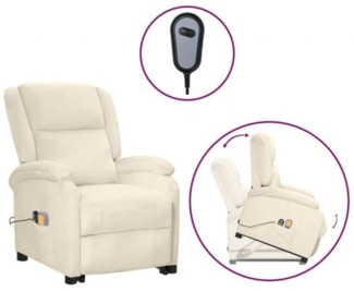 vidaXL Massagesessel mit Aufstehhilfe Creme Samt 3124845