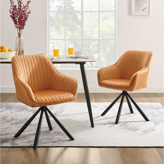 SONGMICS Esszimmerstuhl Esszimmerstuhl, Küchenstuhl, Sessel drehbar (1 St), Küchenstuhl drehbar, Stahlbeine, Samt, Polsterstuhl mit Armlehnen