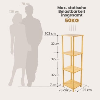 Allyson Standregal Allyson® Bambusregal 3/4/5 Etagen - Schmales Bad- & Standregal Bambus