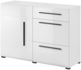 Sideboard "Tulsa" Kommode 120cm MDF weiß Hochglanz