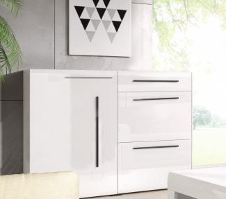 Sideboard "Tulsa" Kommode 120cm MDF weiß Hochglanz