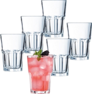 Emilja Cocktailglas Granity Glas 35cl - 6 Stück - Cocktailglas Wasserglas Longdrinkglas