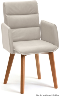 Armlehnstuhl (8er-Set) Daritsa 52 x 92 x 60 Eiche geölt/Natur