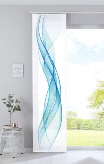 Gardinenbox Schiebegardine (1 St), Klettband, blickdicht, Microfaser, Bedruckt Microsatin Blickdicht mit Paneelwagen 2022400B