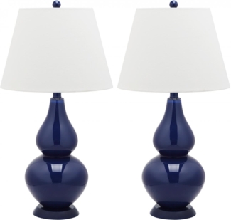 SAFAVIEH Modern Glass Table Lamps - Set of 2, in Navy