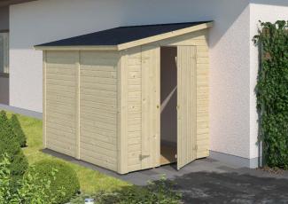 Alpholz Anlehngerätehaus Mia 36 m² 166x222 Gerätehaus aus Holz Geräteschrank mit 16 mm Wandstärke Gartenhaus