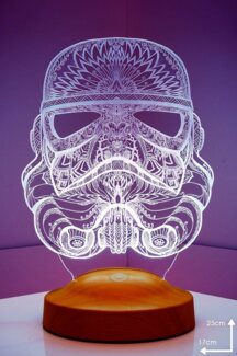Geschenkelampe LED Nachttischlampe Star Wars Stormtrooper 3D Nachtlicht Geschenk für Jungen, Leuchte 7 Farben fest integriert, Star Wars Geschenkartikel, Geburtstagsgeschenk für Freunde, Star Wars Fans