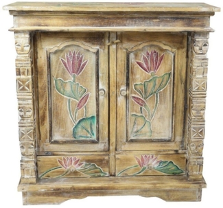 Oriental Galerie Mehrzweckschrank Schrank 80x80 cm Lotus Natur Color (1-St)