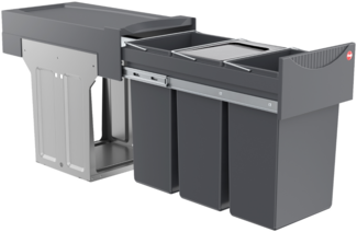 Hailo Einbaumülleimer Hailo Abfallsammler 3666132 TZ Swing Terzett 3x 10 Liter mit Biodeckel