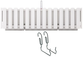 Prosperplast Blumenkasten Boardee Fencycase, Balkonkasten mit Aufhängung 58cm Weiß/Grau/Braun/Anthrazit