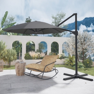 GUNJI Sonnenschirm ∅270/330cm,Gartenschirm UV Schutz 50+,mit Ständer, Abdeckung