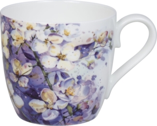 KÖNITZ Becher Purple Blossoms - Lila Blüten 425 ml aus Bone China Porzellan