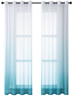 BYSURE Vorhang (2 St), Ösen, transparent, Voile, Farbverlauf Vorhänge