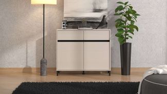 INOSIGN Kommode Marron für Wohnzimmer, Flur, Schlafzimmer, Breite 106 cm, mit 2 Schubladen, hinter Türen 4 Fächer