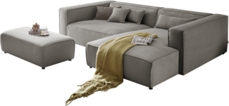 LeGer Home by Lena Gercke Polsterecke PIARA XXL, L-Form, Schlaffunktion, Cord, Leinenoptik o. Strukturstoff, Hocker stellbar zum Schlafsofa (Krokodilverbinder), tiefe Sitzfläche