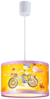 Hängeleuchte, Kinder, gelb, gemustert, D 28 cm