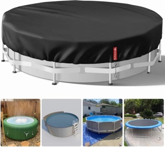 Poolabdeckung Solar-Technologie rund 460 Uv-Schutz Abdeckplane Schwarz 458CM