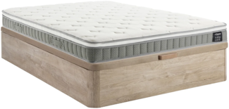 Vente-unique - Bett mit Bettkasten - 140 x 190 cm - Natur hell - Taschenfederkernmatratze mit Memoryschaum - Höhe 21 cm - VITOGO von YSMÉE