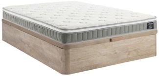 Vente-unique - Bett mit Bettkasten - 140 x 190 cm - Natur hell - Taschenfederkernmatratze mit Memoryschaum - Höhe 21 cm - VITOGO von YSMÉE