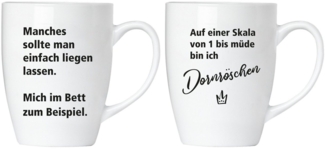 Dornröschen Tassen Set aus Keramik - Grußkarte und Geschenkpackung