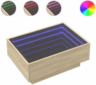 vidaXL LED-Couchtisch Sonoma Eiche 70x50x30 cm Holzwerkstoff 847513