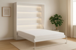 Kaiser Möbel Schrankbett Schrankbett Perfekt vertikales Bett mit Stil und Funktion Klappbett mit LED, vertikalem Mechanismus und platzsparendem Design