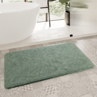 Homie Living Badematte Porto Azzurro, Höhe 30 mm, rutschhemmend beschichtet, fußbodenheizungsgeeignet, schnell trocknend, Polyester, rechteckig, Badteppich, uni, rechteckig & rund, waschbar, Badezimmerteppich