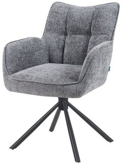 DUBI Möbel Polsterstuhl Mika-Daan, Federkern, pulverbeschichtet, 360° drehbar im 2er-Set