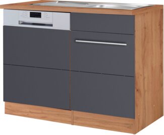 KOCHSTATION Spülenschrank KS-Wien Breite 110 cm, inkl. Möbelfront für teilintegrierbaren Geschirrspüler