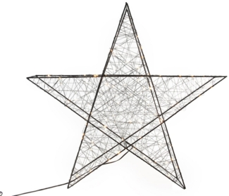 Spetebo LED Stern Stern 120 warmweiße LED - 58 cm - Farbe: schwarz, 3, LED fest integriert, warmweiß, Metall Stern 120 LED - Deko Weihnachten Advent