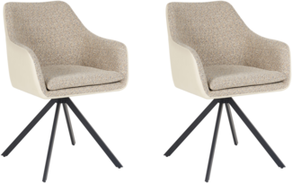Esszimmerstuhl 2er Set LITHIA Taupe