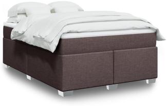 vidaXL Boxspringbett mit Matratze Dunkelbraun 140x200 cm Stoff 3285140