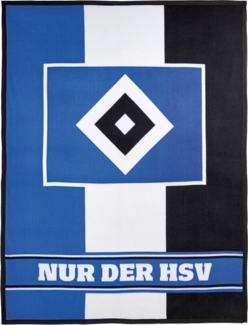 Hamburger SV Kunstfaserbettdecke HSV Fleecedecke Blockstreifen