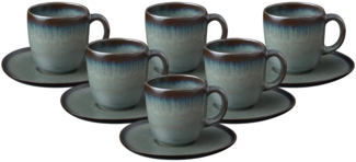 like. by Villeroy & Boch Lave gris Kaffeetasse mit Untertasse 190 ml 6er Set - DS