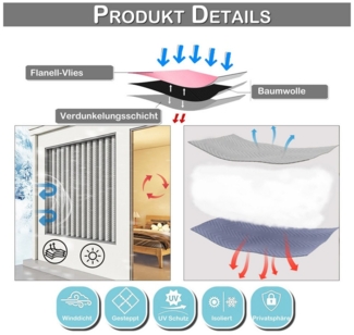 Sunicol Gardine Plüsch Thermovorhang Blickdichte Kälteschutz Wärmeisolierend (1 St), Doppellagige Gardinen für Wohnzimmer Schlafzimmer