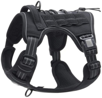 Blusmart Hunde-Geschirr Taktisches Hundegeschirr, Nylon, Verstellbares Hundegeschirr