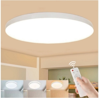 oyajia LED Deckenleuchte Deckenleuchte Rund Panel Bad Deckenlampe, Dimmbar mit Fernbedienung, 38W, LED fest integriert, Warmweiß, Naturweiß, Kaltweiß, Nachtlicht Deckenlampe für Wohnzimmer Küche Schlafzimmer Flur Büro
